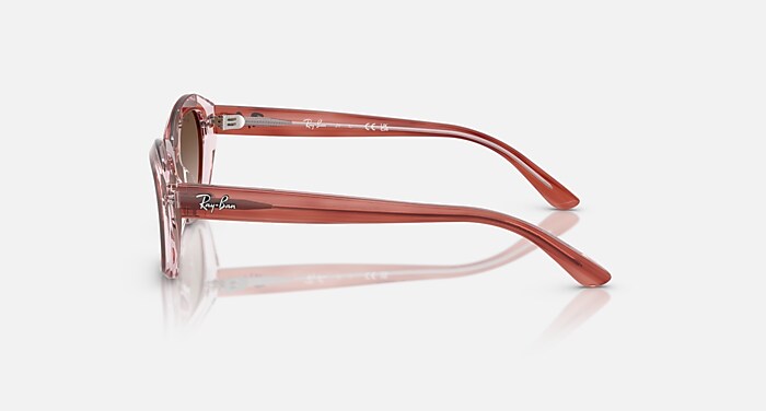 RB9081S KIDS Sunglasses in Striped Pink On Transparent Pink and