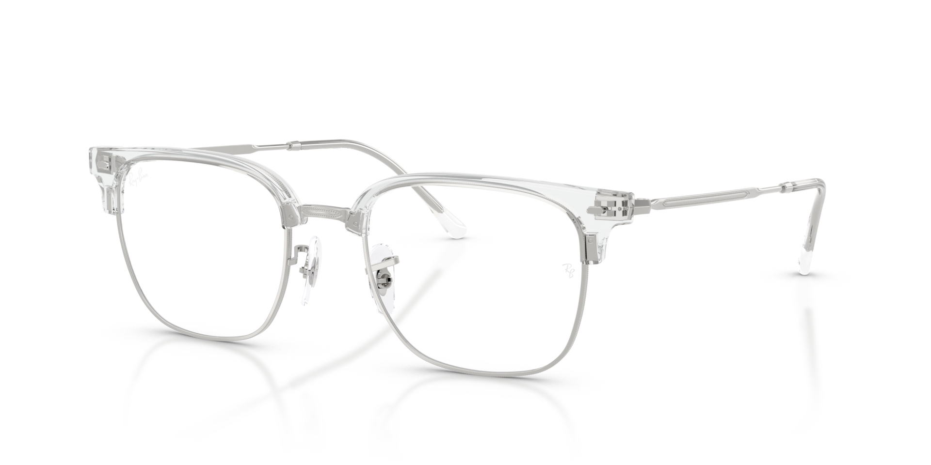 NEW CLUBMASTER OPTICS Eyeglasses with Transparent On Silver and