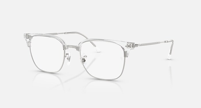 NEW CLUBMASTER OPTICS Eyeglasses with Transparent On Silver Frame