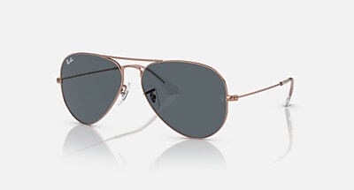 AVIATOR ROSE GOLD サングラス ローズゴールド と ブルー (58-14