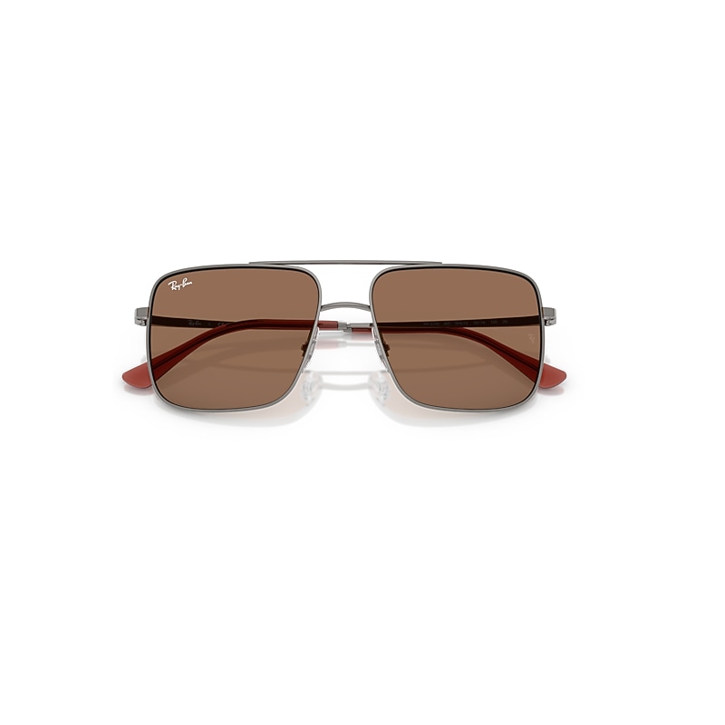 Ray-Ban Ari Bio-based Limited Sunglasses Gunmetal Frame Brown Lenses 56-16