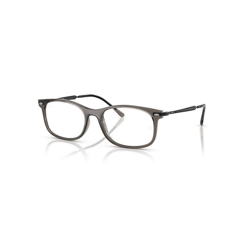 Ray-Ban Eyeglasses Unisex Rb7274 Optics - Black Frame Transparent Lenses Polarized 52-18