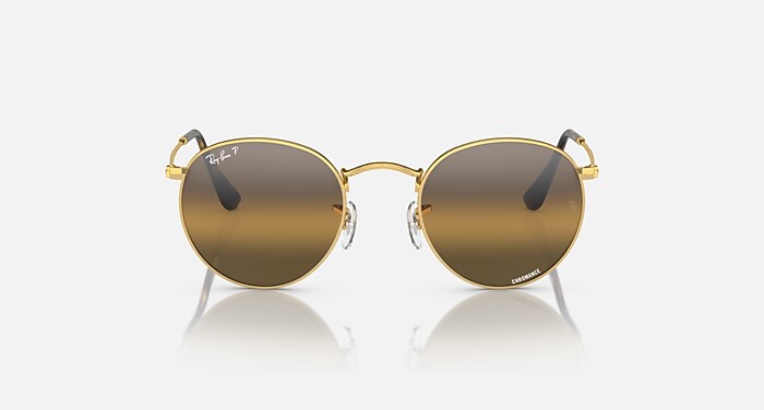 ROUND METAL POLARIZED+ LENSES Sunglasses in Arista Gold and Silver