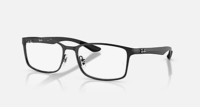 Ray-Ban ブラックフレーム メガネ クリアレンズ RB8424 OPTICS メガネ ブラック と クリア (57-18) - RB8424