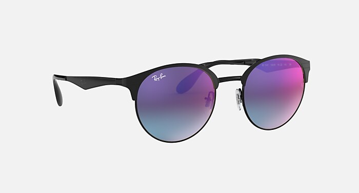 RB3545 Sunglasses in Black and Blue/Violet Gradient Mirror (51-20