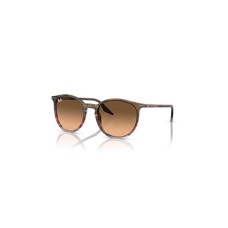 Ray-Ban Sunglasses   - Striped Brown Frame Pink Lenses 51-20, RB2204