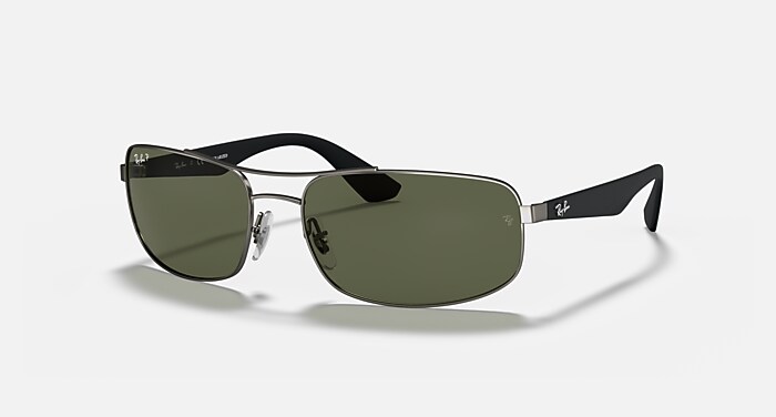 RB3527 Polarized Sunglasses in Gunmetal and G-15 Green Polarized