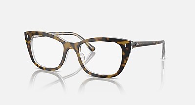 RB5433 OPTICS Eyeglasses with Brown On Transparent Blue and Clear