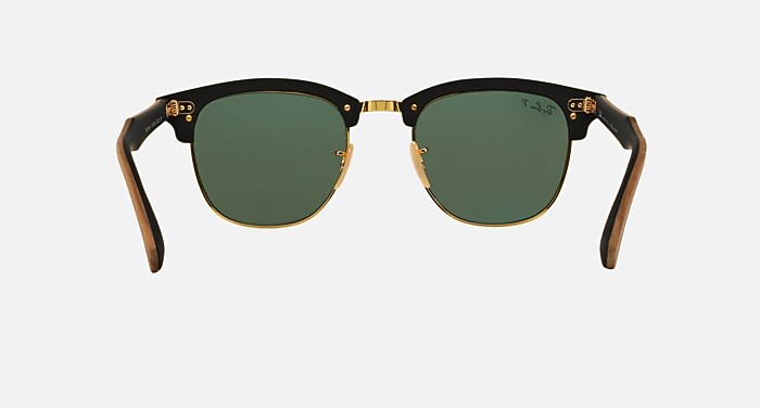 CLUBMASTER WOOD Polarized Sunglasses in Brown and G-15 Green