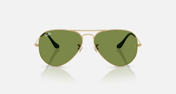 AVIATOR LARGE METAL Sunglasses in Arista Gold and Green - RB3025
