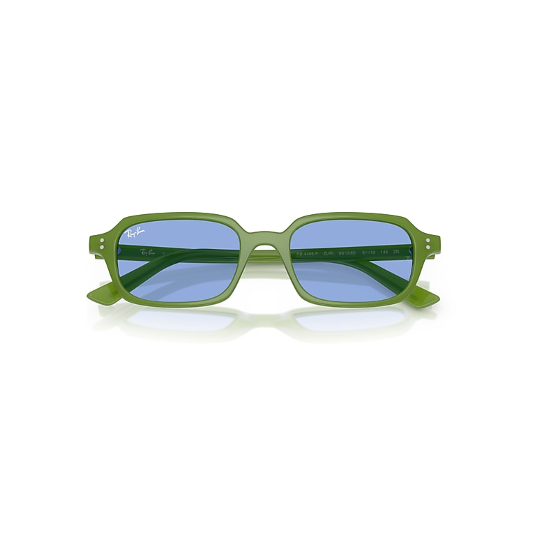 Ray-Ban Zuri Bio-based Sunglasses Cloudy Jungle Green Frame Blue Lenses 51-19
