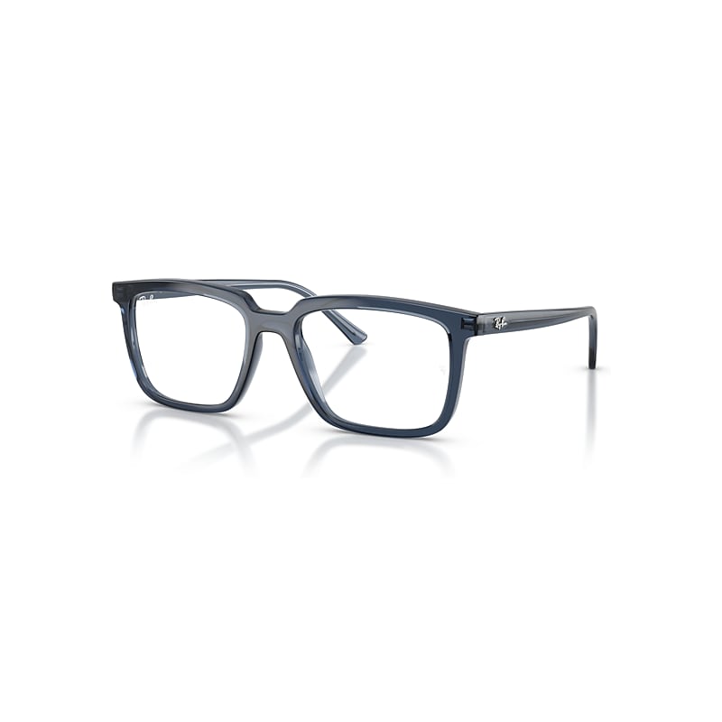 Ray-Ban Eyeglasses Unisex Alain Optics - Transparent Blue Frame Clear Lenses Polarized 54-18