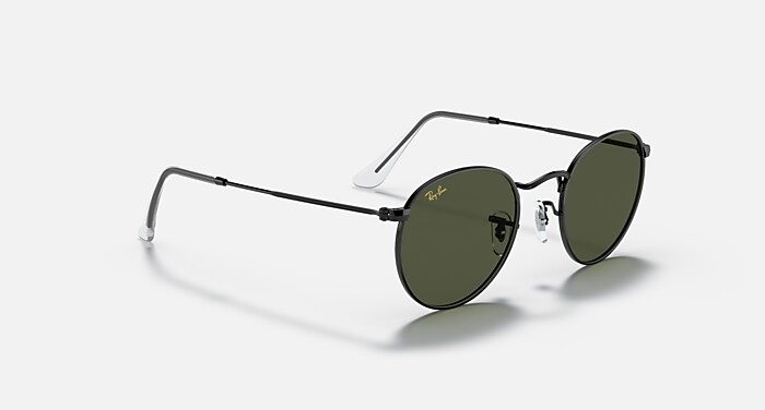 ROUND METAL LEGEND GOLD Sunglasses in Black and G-15 Green