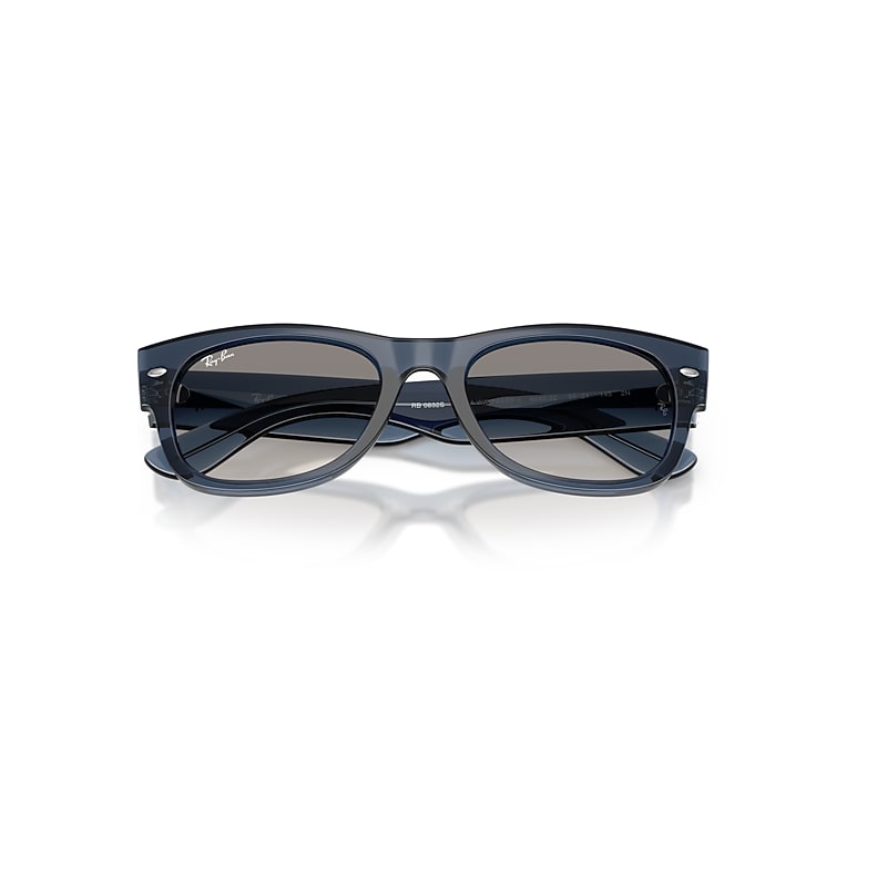 Ray-Ban Mega Wayfarer II Sunglasses Transparent Dark Blue Frame Grey Lenses 52-21