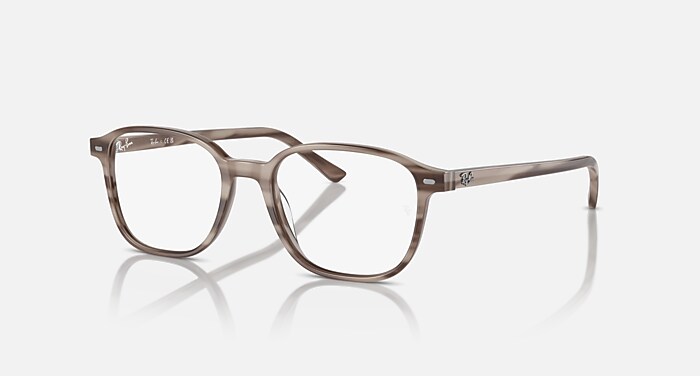LEONARD OPTICS Eyeglasses with Striped Grey and Clear (51-17