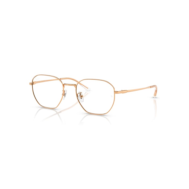 Ray-Ban Eyeglasses Unisex Rb8777d Optics - Rose Gold Frame Clear Lenses Polarized 53-19