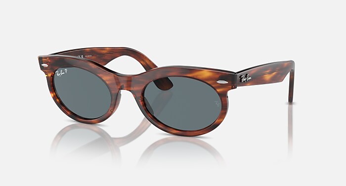 WAYFARER OVAL ポラライズド（偏光） サングラス ストライプハバナ と