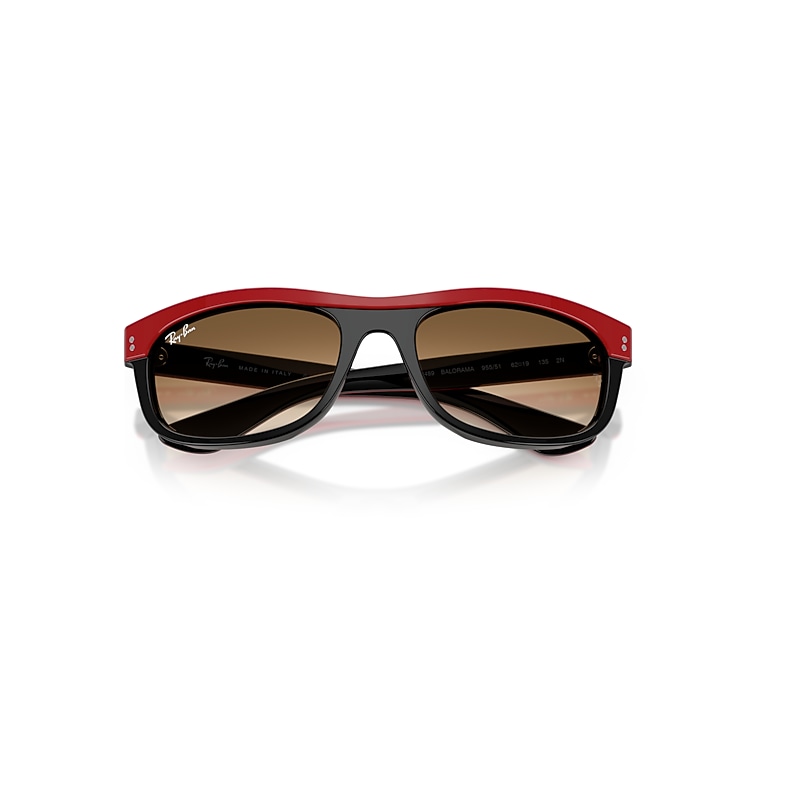 Ray-Ban Balorama Street Neat Sunglasses Red On Black Frame Brown Lenses 62-19