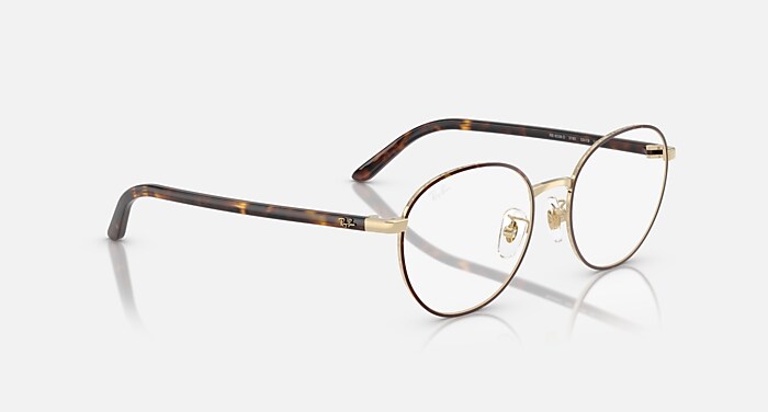 RB6538D OPTICS メガネ ハバナ オン ペールゴールド と クリア (53-18