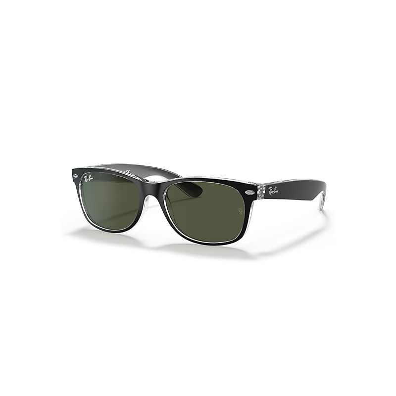 Ray-Ban Sunglasses RB2132 NEW WAYFARER 6052 Matte Black on Clear with G-15 55 mm - Image 8
