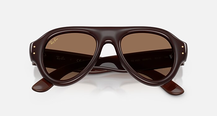 AVIATOR PUFFER Sunglasses in Transparent Dark Brown and Dark Brown