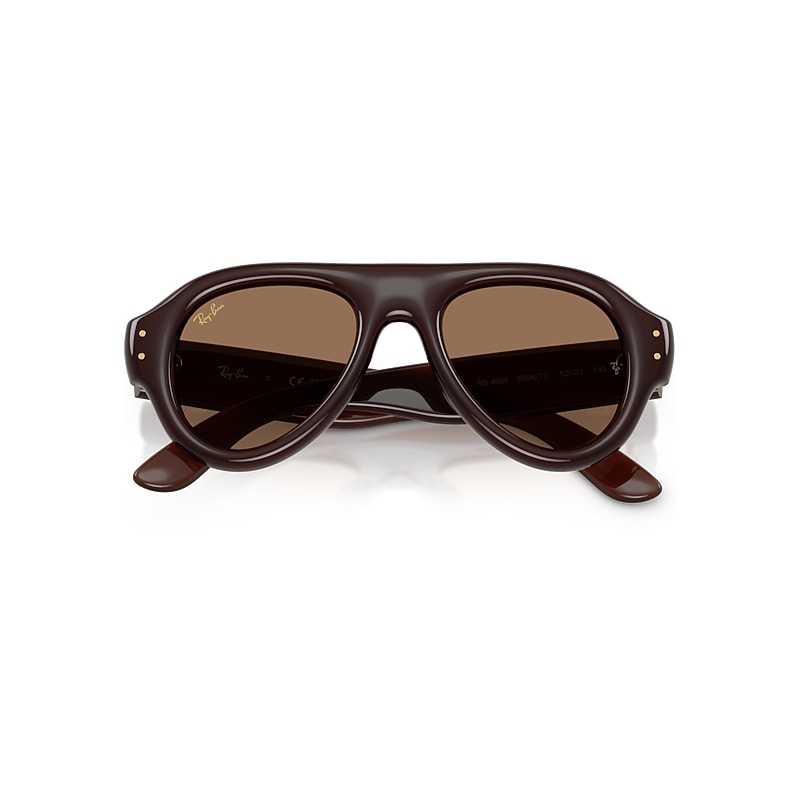 AVIATOR PUFFER Sunglasses in Transparent Dark Brown and Dark Brown