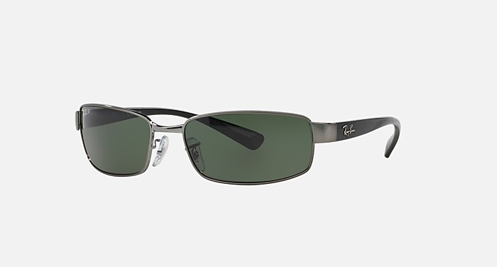 RB3364 Polarized Sunglasses in Gunmetal and Green Polarized (62-17