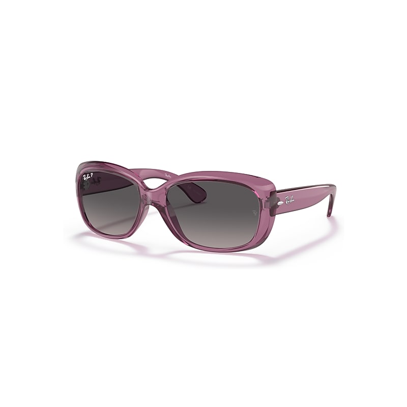 Ray-Ban Sunglasses Women's Jackie Ohh Transparent - Violet Frame Grey Lenses Polarized 58-17, RB4101