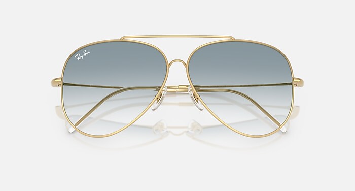 AVIATOR REVERSE Sunglasses in Arista Gold and Clear Gradient Blue