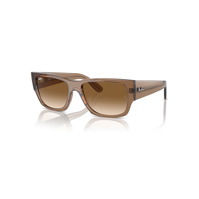 Ray-Ban Sunglasses Carlos - Transparent Light Brown Frame Brown Lenses 56-18, RB0947S - Image 1