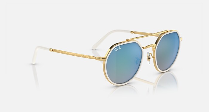Ray-Ban ROUND L ゴールド ブルーグラデ RB3765 Sunglasses in Arista Gold and Blue (53-22) - RB3765 | Ray