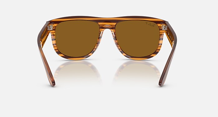 BOYFRIEND REVERSE Sunglasses in Striped Havana and Polarized Dark