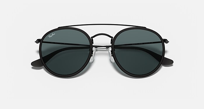 ROUND DOUBLE BRIDGE Sunglasses in Black and Blue/Grey (51-22  display picture 1