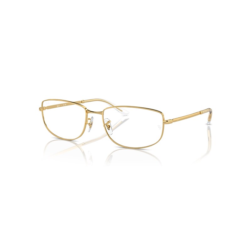 Ray-Ban Eyeglasses Unisex Rb3732v Optics - Arista Gold Frame Clear Lenses Polarized 54-18