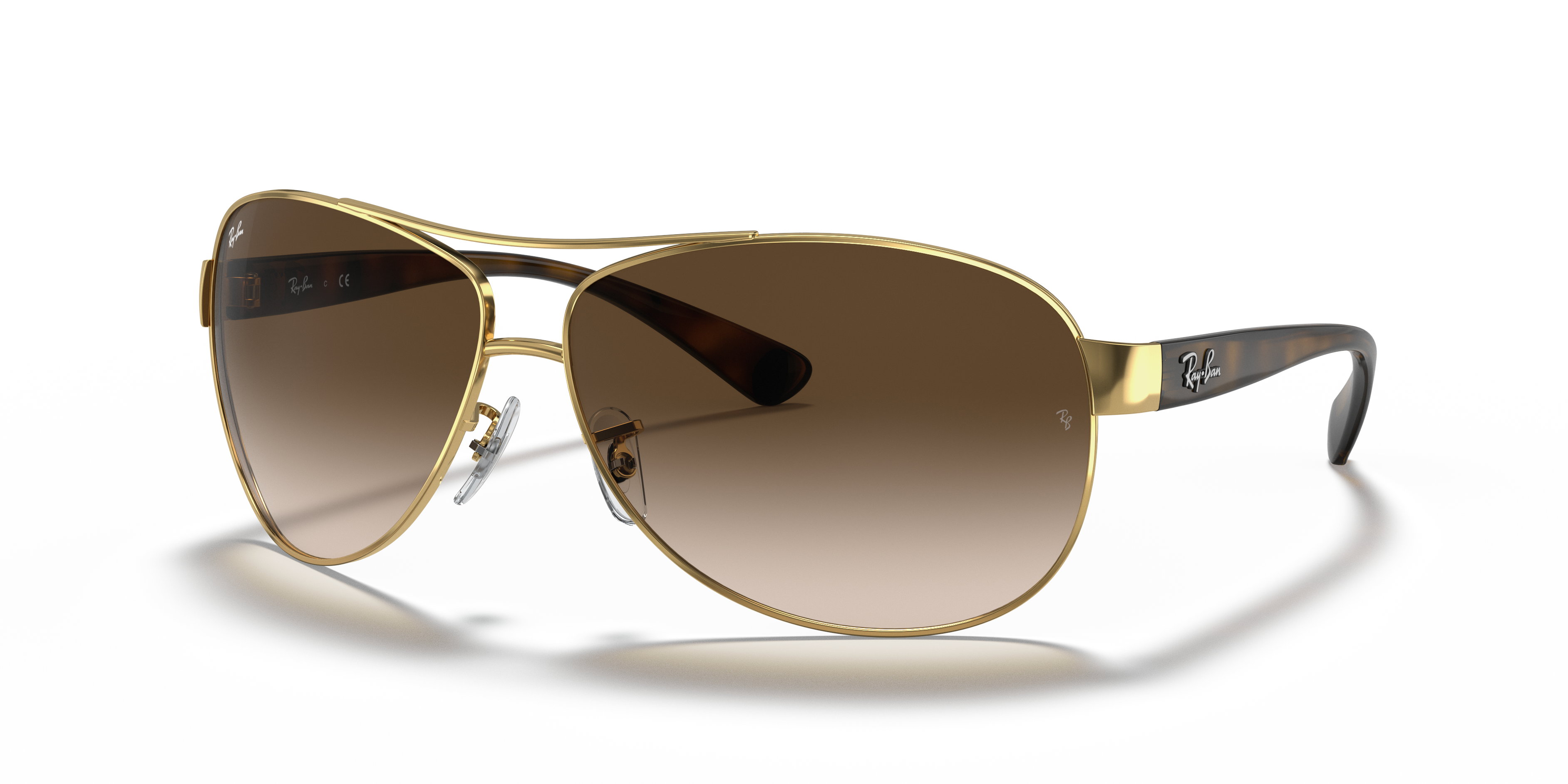 未使用 Ray-Ban RB3386 アビエイター ゴールド ブラウン グラデ RB3386 Sunglasses in Arista Gold and Brown Gradient - RB3386 | Ray
