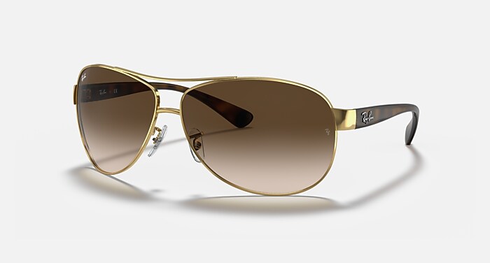 未使用 Ray-Ban RB3386 アビエイター ゴールド ブラウン グラデ RB3386 Sunglasses in Arista Gold and Brown Gradient - RB3386 | Ray