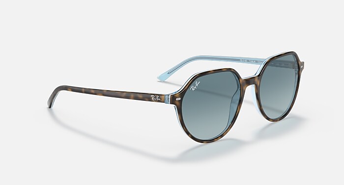 THALIA Sunglasses in Havana On Light Blue and Blue Gradient Grey