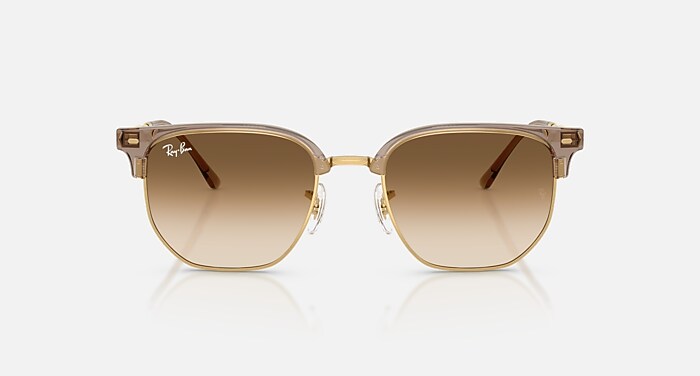 NEW CLUBMASTER Sunglasses in Transparent Brown On Arista and Clear