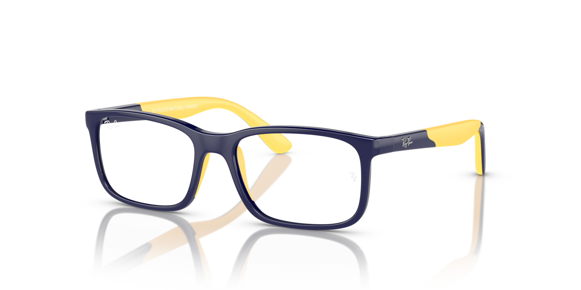 RB1621 OPTICS KIDS BIO-BASED Eyeglasses with Dark Blue On Yellow