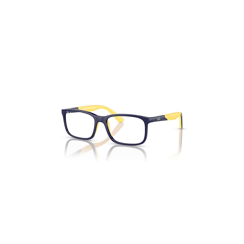 Ray-Ban Eyeglasses Kids Rb1621 Optics Kids Bio-Based - Dark Blue On Yellow Frame Clear Lenses Polarized 47-15, RY1621