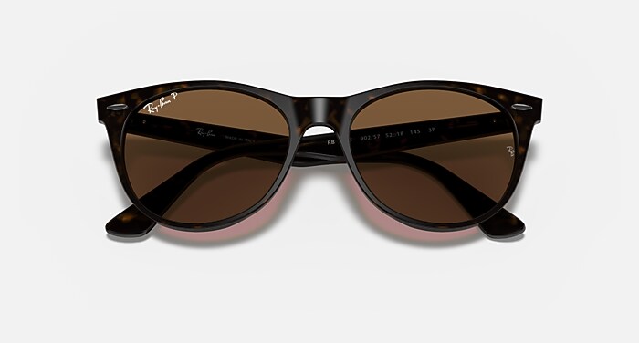 Ray-Ban RB2185 ブラック偏光サングラス WAYFARER II CLASSIC Sunglasses in Spotted Havana and Brown