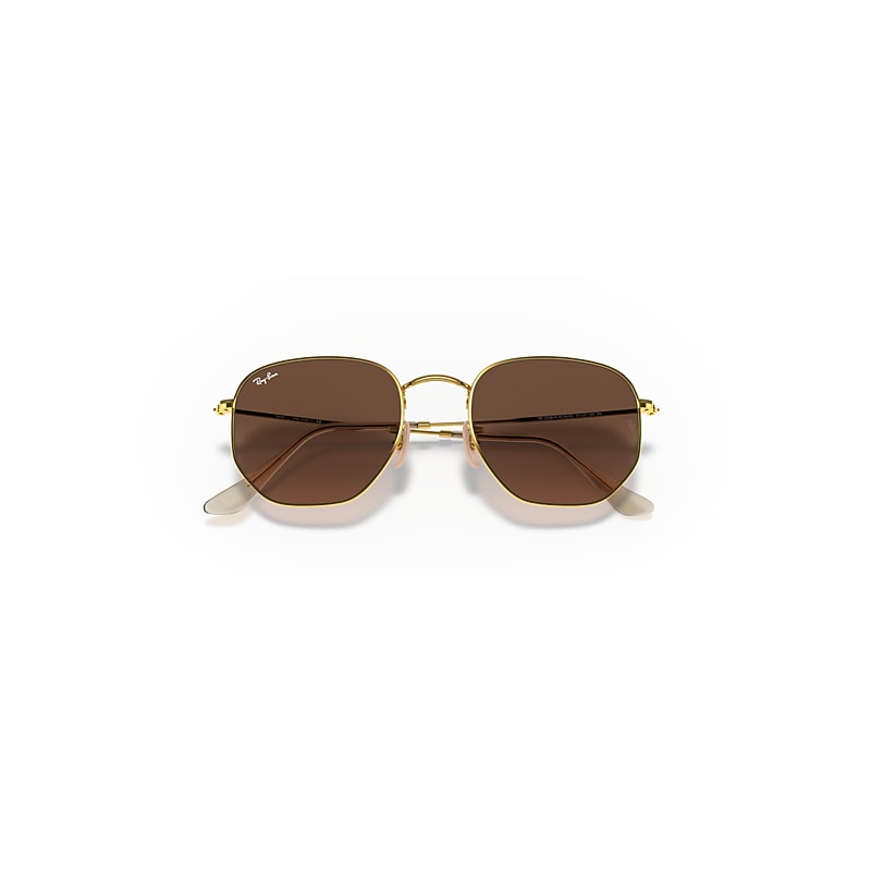 HEXAGONAL FLAT LENSES Sunglasses in Arista Gold and Brown
