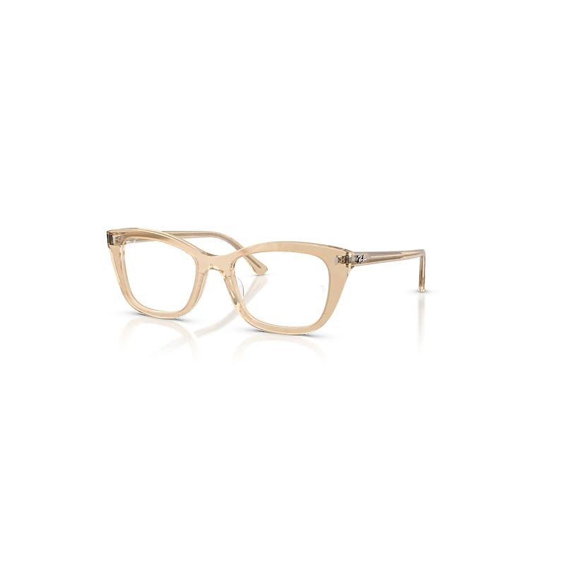 Ray-Ban Eyeglasses Women's Rb5433 Optics Change - Photo Waves Brown Frame Clear Lenses Polarized 50-19, RX5433