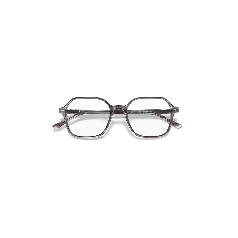 Ray-Ban John Optics Eyeglasses Striped Grey Frame Clear Lenses 49-18