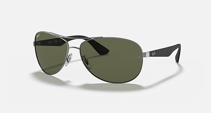 RB3526 Polarized Sunglasses in Gunmetal and G-15 Green Polarized