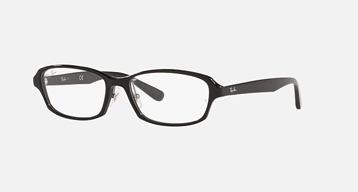 RU-5940　RAY-BAN メガネ　セルフレーム　RB5385D　度入り RB5385 OPTICS メガネ ブラック と クリア (55-16) - RB5385D