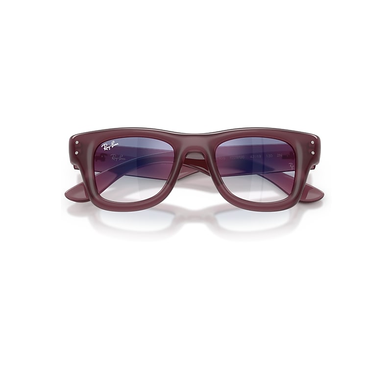 Ray-Ban Puffer Kids Bio-based Sunglasses Transaprent Violet Frame Blue Lenses 42-19