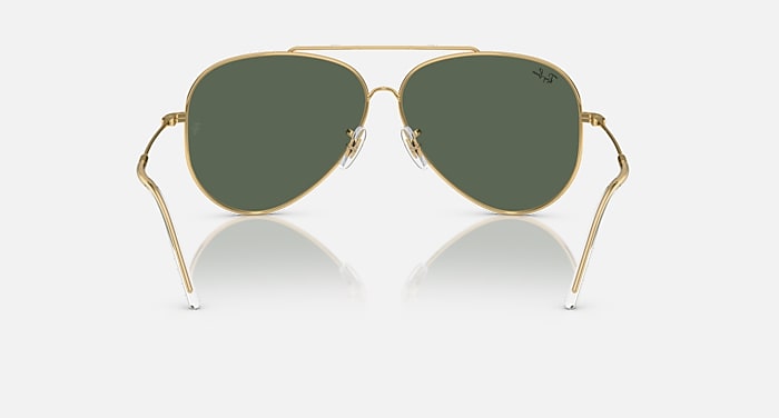 AVIATOR REVERSE Sunglasses in Arista Gold and G-15 Green 