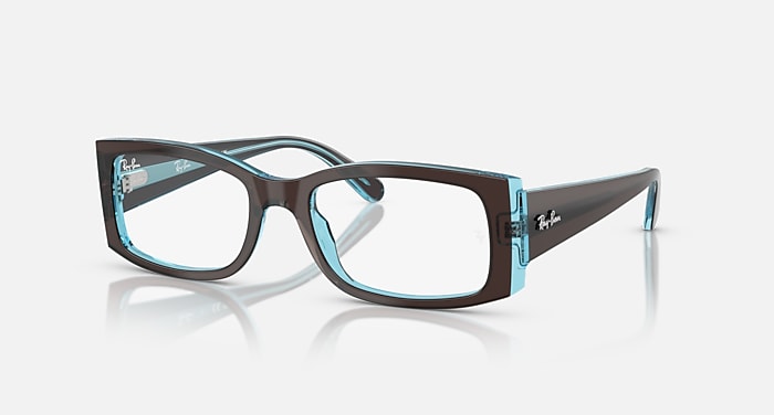 MIRIAM OPTICS メガネ ブラウンオントランスペアレントブルー と