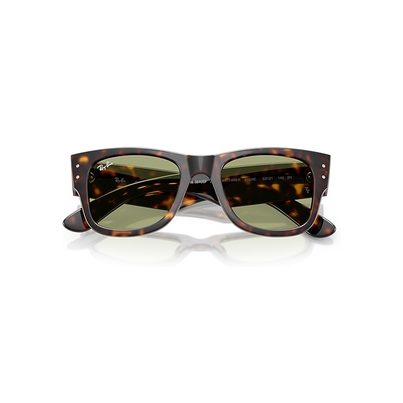 Ray-Ban Mega Wayfarer Summer Capsule Sunglasses Havana Frame Green Lenses 52-21